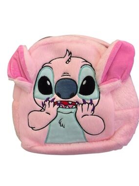 Pink Plush Character Crossbody Bag with Ear Details